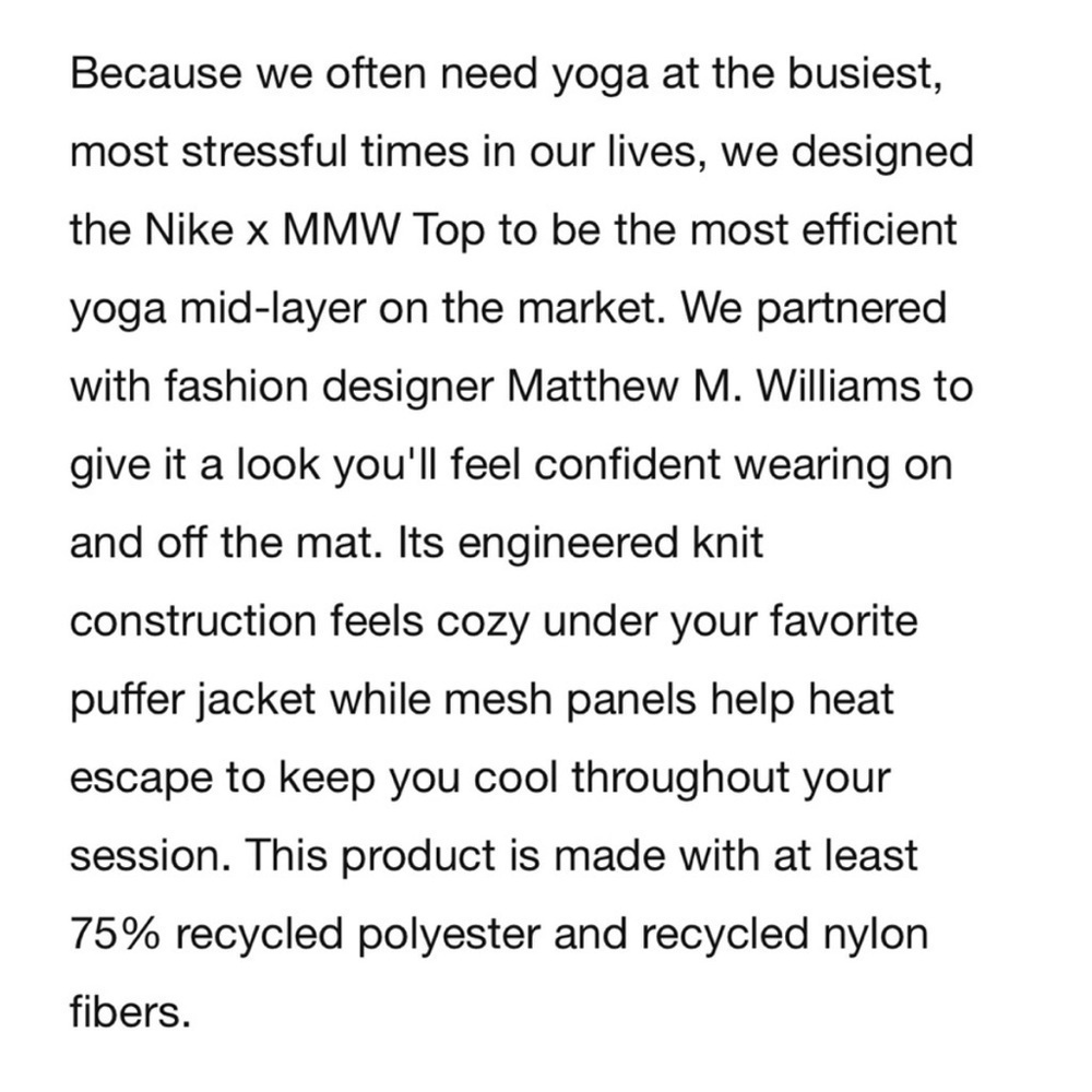 Nike X Matthew M. Williams MMW Yoga Training Top - Picture 4 of 12